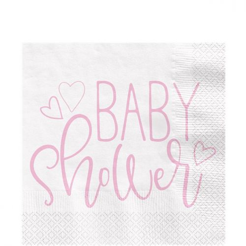 Χαρτοπετσέτες Baby Shower Ροζ
