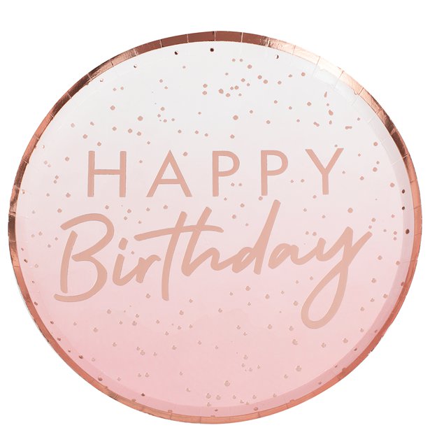 Πιάτα Mix It Up Happy Birthday Pink & Rose Gold