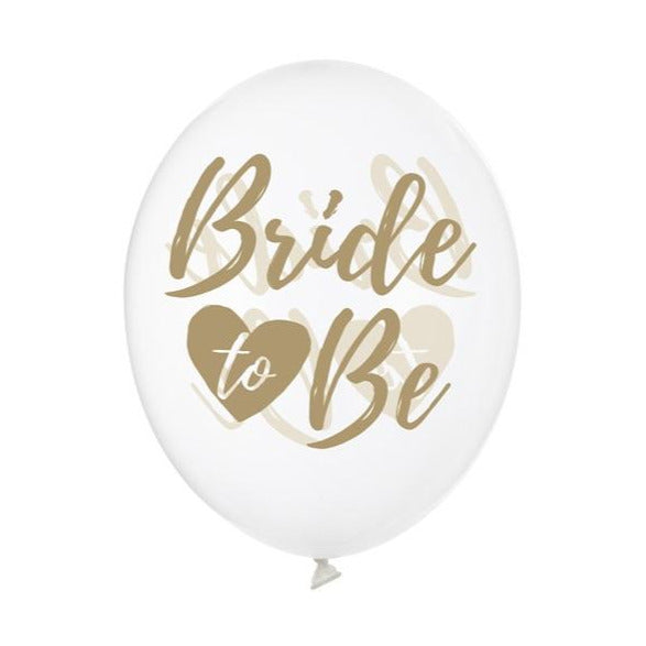 Μπαλόνια Διάφανα-Χρυσό "Bride to Be"