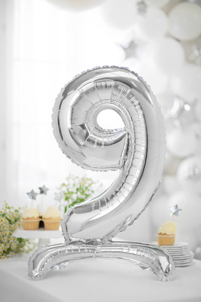 Μπαλόνι "9" Standing Silver