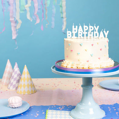 Κεράκια Happy Birthday White