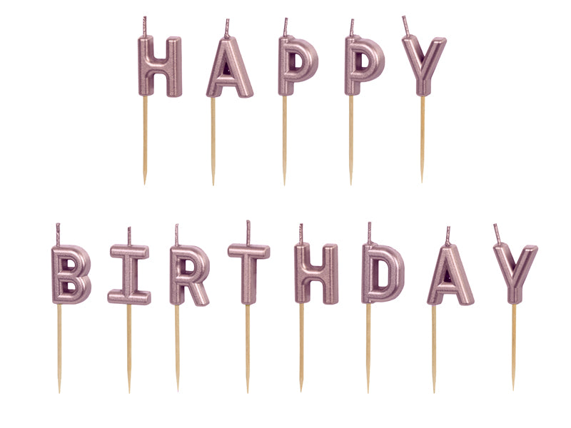 Κεράκια  Happy Birthday Rose Gold