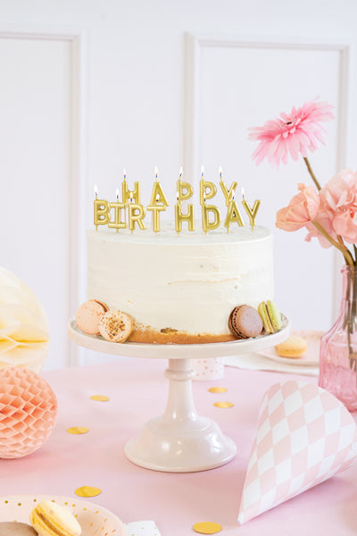 Κεράκια Happy Birthday Gold