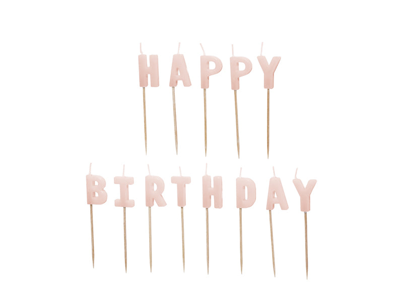 Κεράκια Happy Birthday Pink