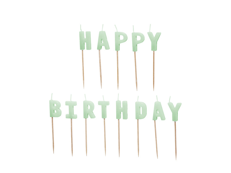 Κεράκια Happy Birthday Light Green