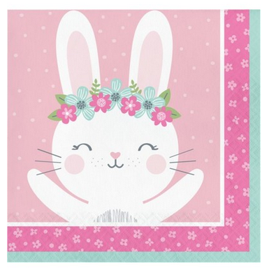 Χαρτοπετσέτες Φαγητού Birthday Bunny Pink