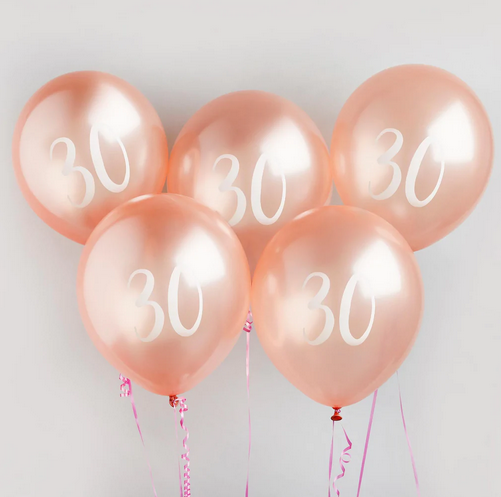 Μπαλόνια "30" Rose Gold
