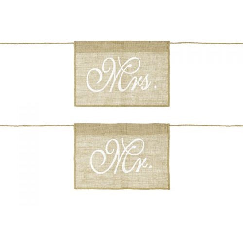 Ταμπέλες Καρέκλας Rustic "Mr" και "Mrs"