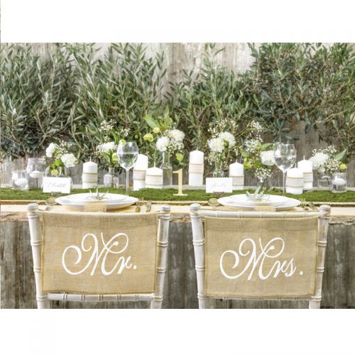 Ταμπέλες Καρέκλας Rustic "Mr" και "Mrs"