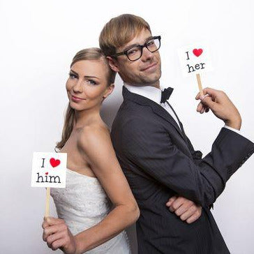 Καρτελάκια "I love him - I love her"