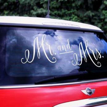 Αυτοκόλλητο αυτοκινήτου "Mr and Mrs"