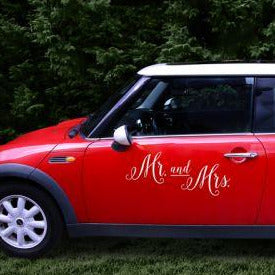 Αυτοκόλλητο αυτοκινήτου "Mr and Mrs"