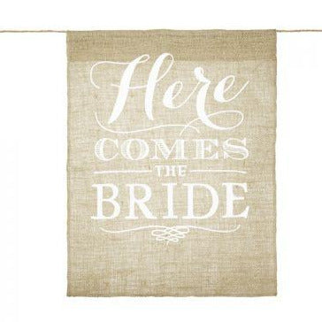 Επιγραφή "Here Comes the Bride"