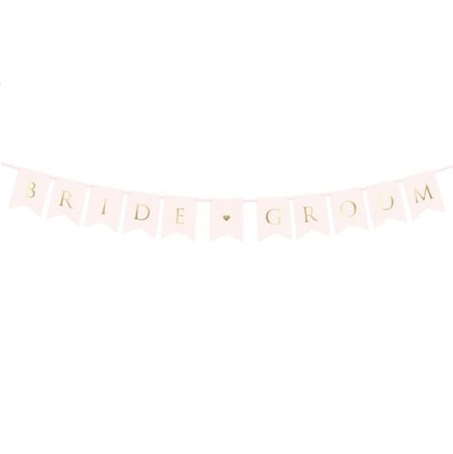 Γιρλάντα "Bride & Groom" Pink