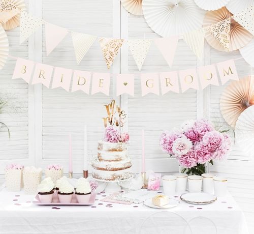Γιρλάντα "Bride & Groom" Pink