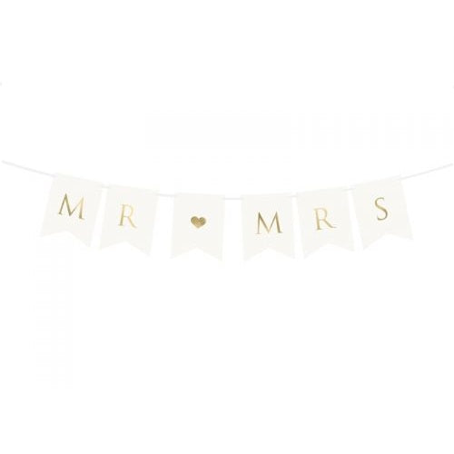 Γιρλάντα "Mr & Mrs" Λευκή