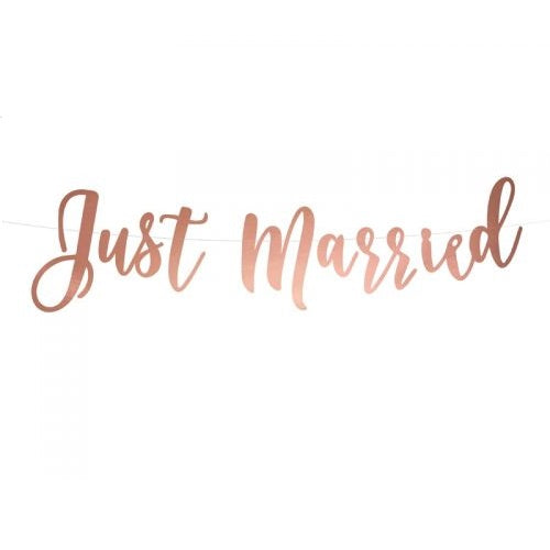 Γιρλάντα "Just Married" ρόζ χρυσό