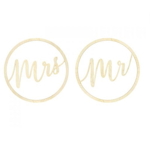 Ξύλινες Ταμπέλες "Mr και Mrs"