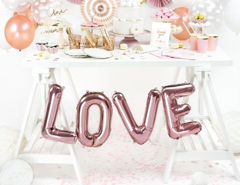 Μπαλόνια "Love" Pink Gold