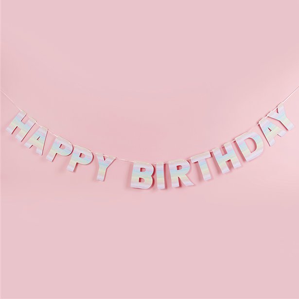 Σετ Γιρλάντες Pastel Rainbow Happy Birthday