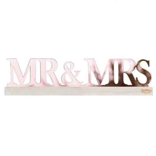 Πινακίδα Mr & Mrs Rose Gold