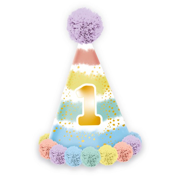 Καπελάκι 1st Pastel Rainbow Happy Birthday