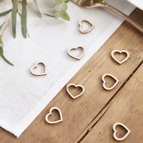 Ξύλινο Κονφετί Wooden Hearts