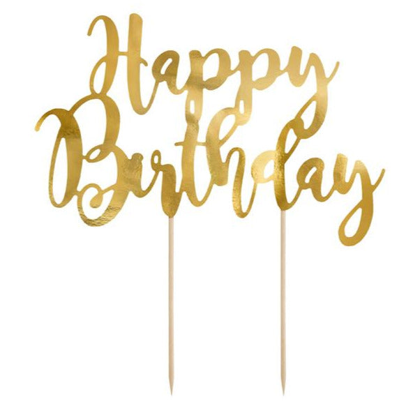 Διακοσμητικό Τούρτας Happy Birthday Χρυσό