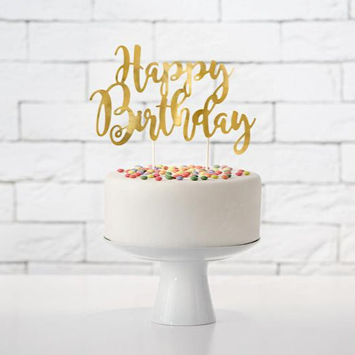 Διακοσμητικό Τούρτας Happy Birthday Χρυσό