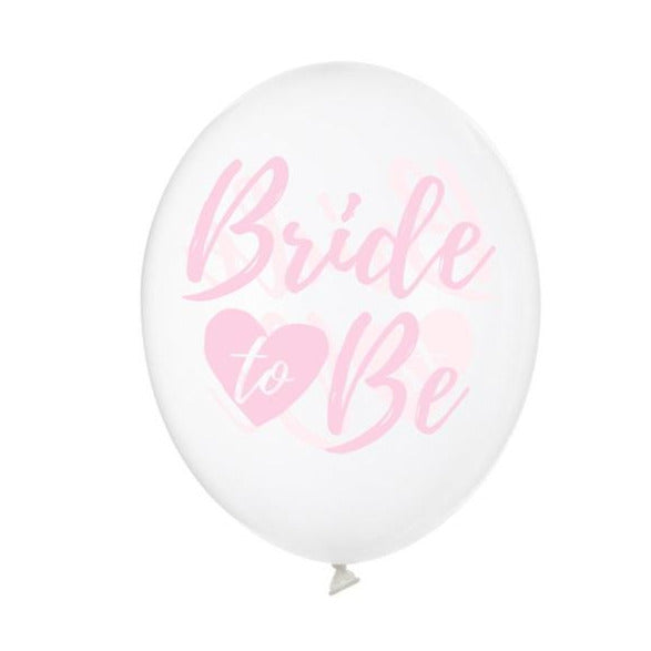 Μπαλόνια Διάφανα-Ρόζ "Bride to Be"