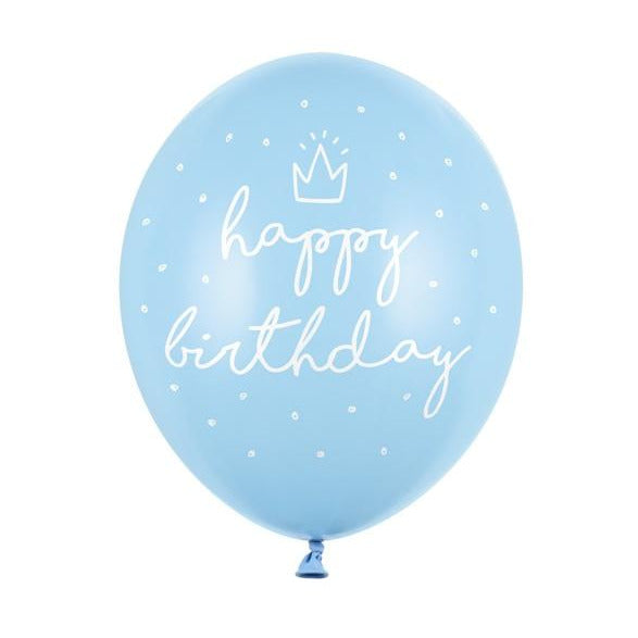 Μπαλόνια "Happy Birthday" Μπλέ