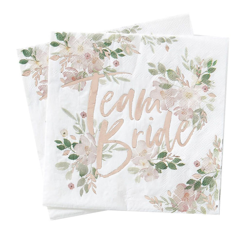 Χαρτοπετσέτες "Team Bride" Floral