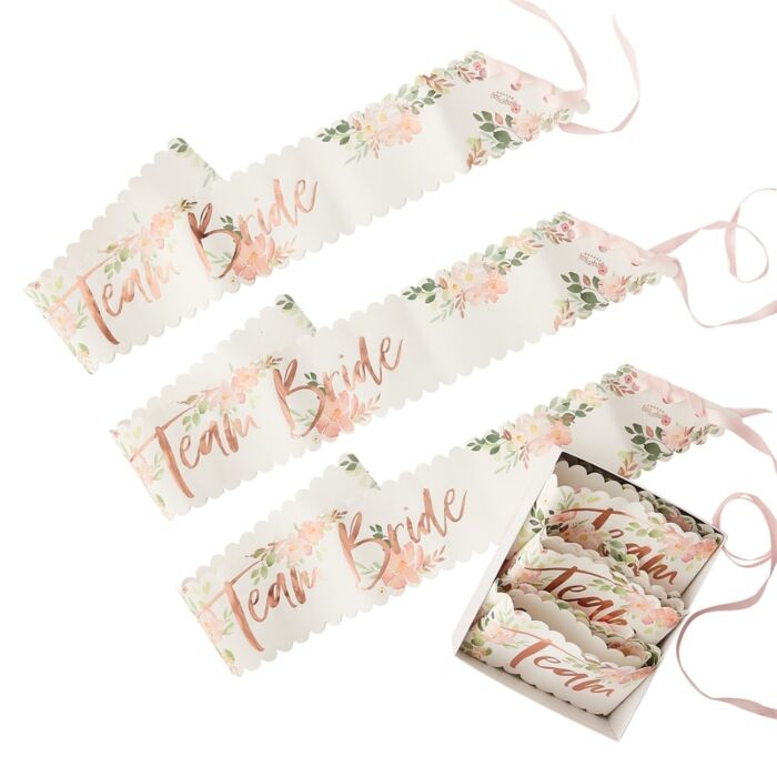 Κορδέλες "Team Bride" Floral