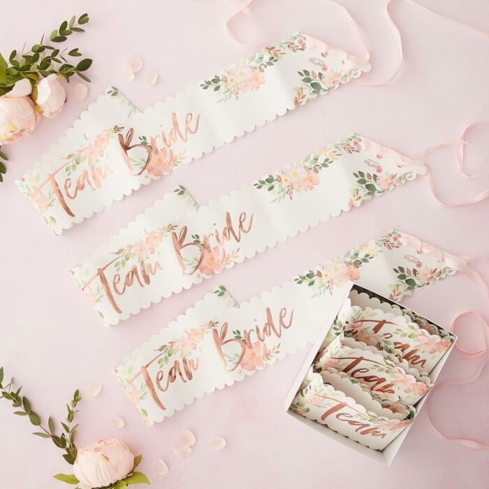 Κορδέλες "Team Bride" Floral