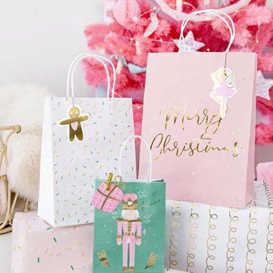 Τσάντες για δωράκια Pink Christmas