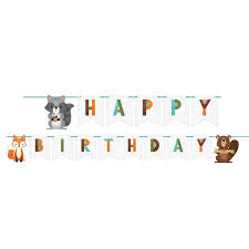 Γιρλάντα "Happy Birthday" Woodland Animals