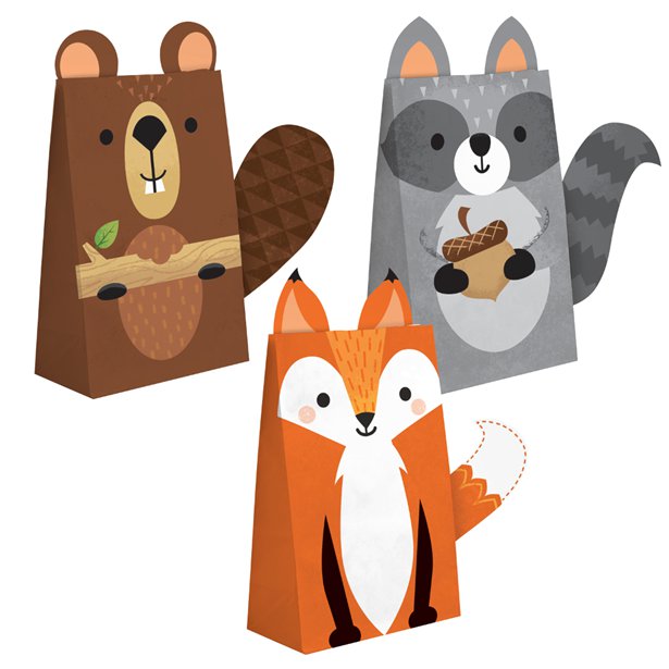 Τσαντούλες για δωράκια Woodland Animals
